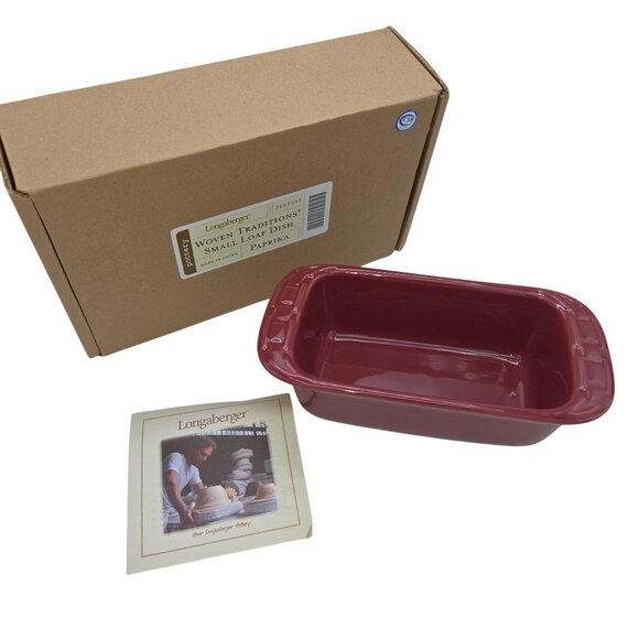 Longaberger Woven Traditions Small Loaf Dish in the color Paprika. - Picture 1 of 9